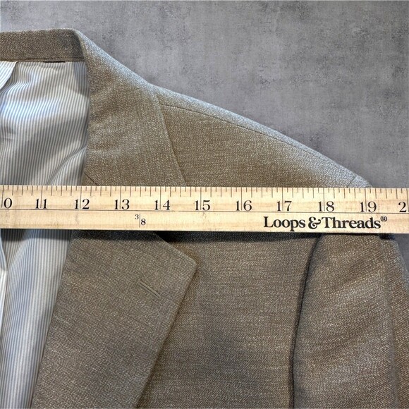 JOS A BANK Mens Blazer 44R LINEN/WOOL Taupe Sport Coat Two Button Jacket Suits - Picture 8 of 16